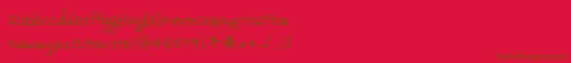 PromisedFreedom-fontti – ruskeat fontit punaisella taustalla