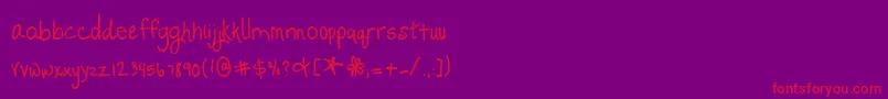 フォントPromisedFreedom – 紫の背景に赤い文字