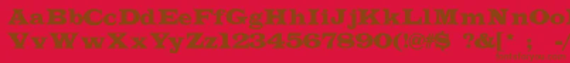 フォントIndubita – 赤い背景に茶色の文字