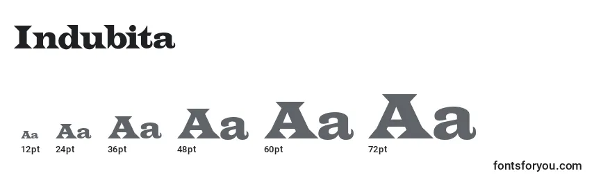 Indubita Font Sizes