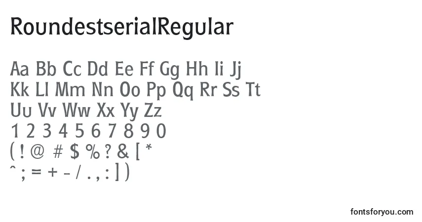 Police RoundestserialRegular - Alphabet, Chiffres, Caractères Spéciaux