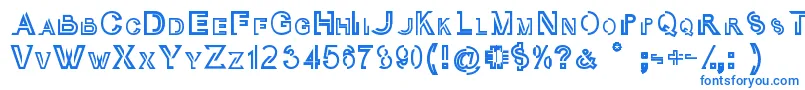 フォントOubliCap – 白い背景に青い文字