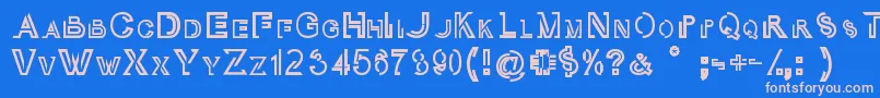 フォントOubliCap – ピンクの文字、青い背景