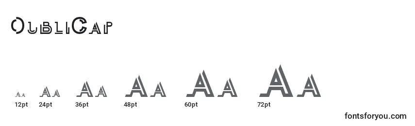 OubliCap Font Sizes