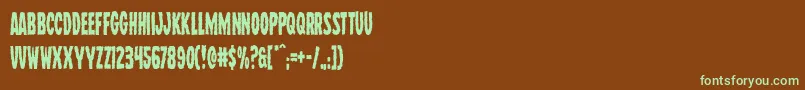 Wolfbrotherscond-Schriftart – Grüne Schriften auf braunem Hintergrund