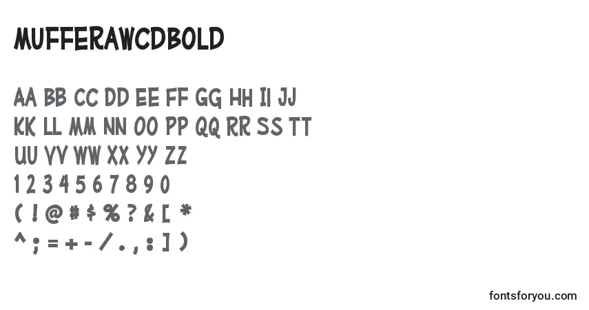 Шрифт MufferawcdBold – алфавит, цифры, специальные символы