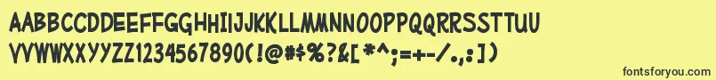 MufferawcdBold Font – Black Fonts on Yellow Background