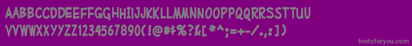 Fonte MufferawcdBold – fontes cinzas em um fundo violeta
