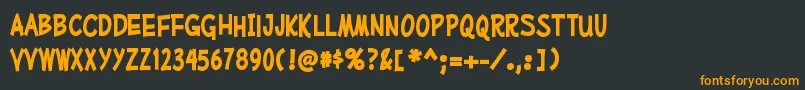 MufferawcdBold Font – Orange Fonts on Black Background