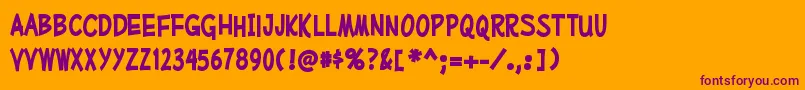 MufferawcdBold Font – Purple Fonts on Orange Background