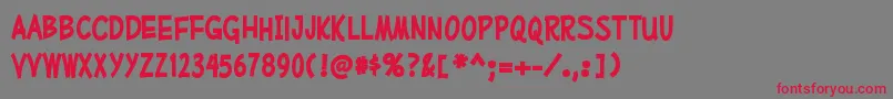 MufferawcdBold Font – Red Fonts on Gray Background