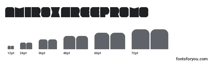AmiroxFreePromo Font Sizes
