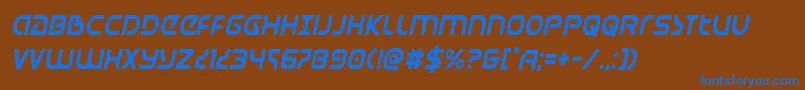Universaljackcondital Font – Blue Fonts on Brown Background