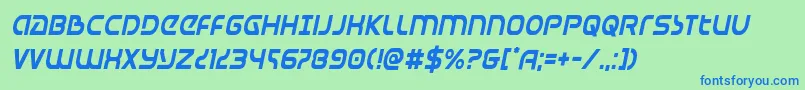 Universaljackcondital Font – Blue Fonts on Green Background