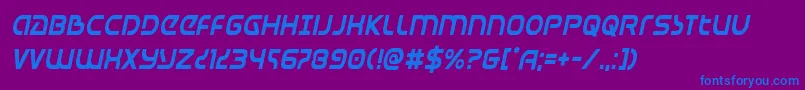 Universaljackcondital Font – Blue Fonts on Purple Background