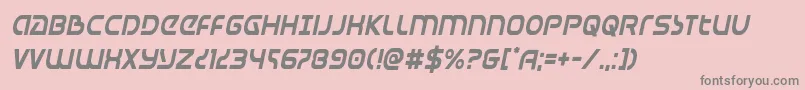 Universaljackcondital Font – Gray Fonts on Pink Background