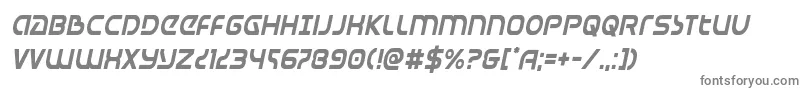 Universaljackcondital-fontti – harmaat kirjasimet valkoisella taustalla