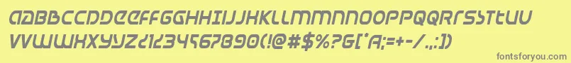 Universaljackcondital Font – Gray Fonts on Yellow Background