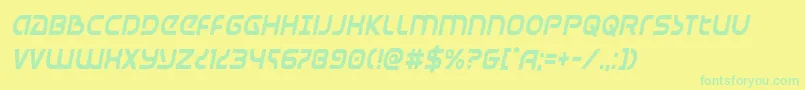 Universaljackcondital Font – Green Fonts on Yellow Background