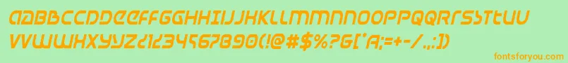Universaljackcondital Font – Orange Fonts on Green Background