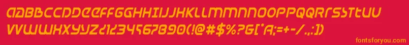 Universaljackcondital Font – Orange Fonts on Red Background