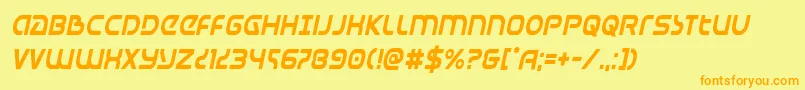 Universaljackcondital Font – Orange Fonts on Yellow Background