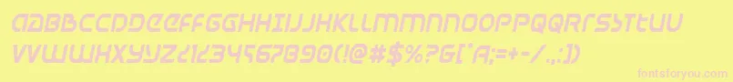Universaljackcondital Font – Pink Fonts on Yellow Background