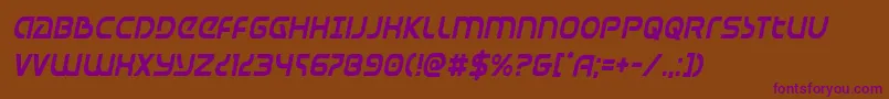 Universaljackcondital Font – Purple Fonts on Brown Background