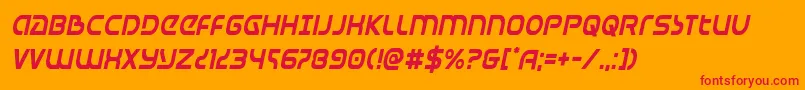 Universaljackcondital Font – Red Fonts on Orange Background