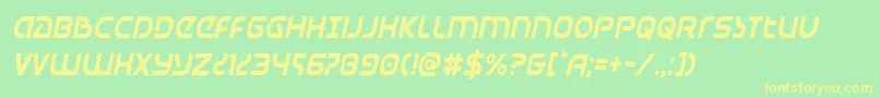 Universaljackcondital Font – Yellow Fonts on Green Background
