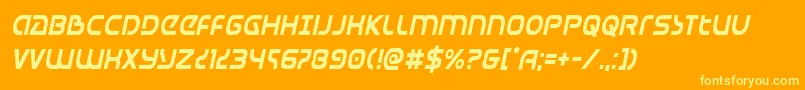 Universaljackcondital Font – Yellow Fonts on Orange Background