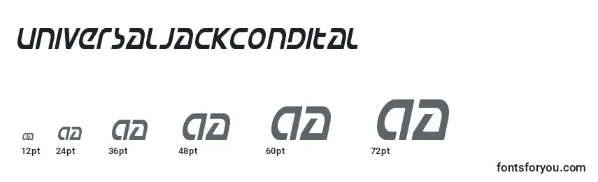 Universaljackcondital Font Sizes