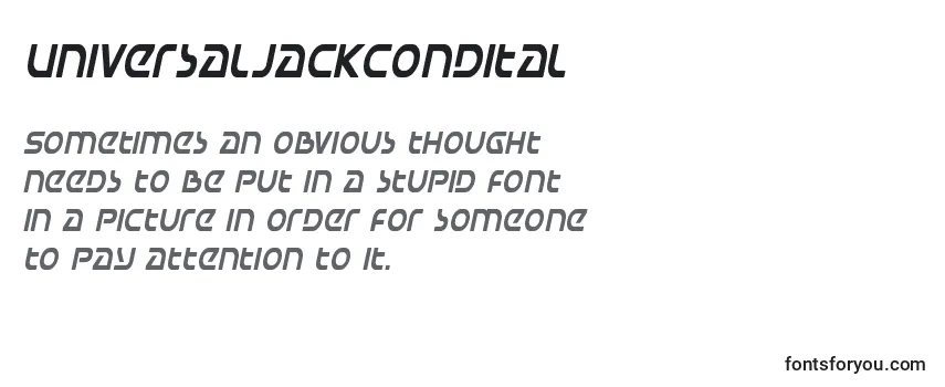 Review of the Universaljackcondital Font