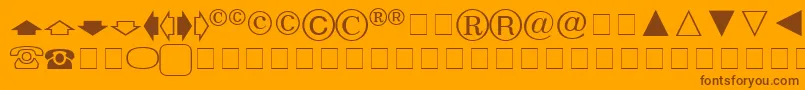 AbacusOneSsi-Schriftart – Braune Schriften auf orangefarbenem Hintergrund