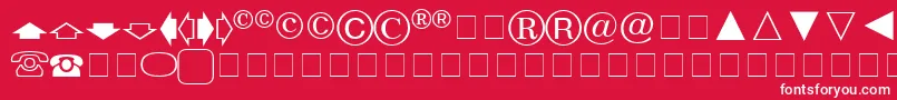 AbacusOneSsi-Schriftart – Weiße Schriften auf rotem Hintergrund