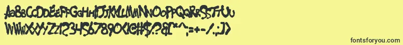 MerseyCowboy Font – Black Fonts on Yellow Background