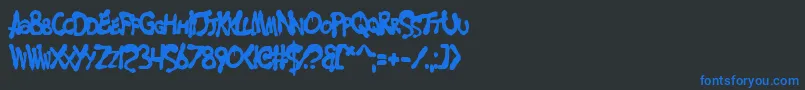 Weitere Informationen zur MerseyCowboy-Schriftart MerseyCowboy-Schriftart – Blaue Schriften auf schwarzem Hintergrund