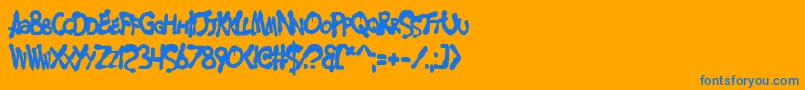 フォントMerseyCowboy – オレンジの背景に青い文字