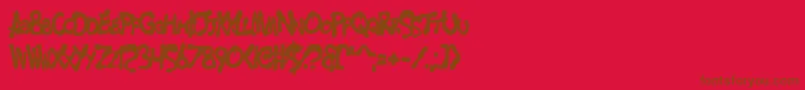 MerseyCowboyフォントについての詳細 フォントMerseyCowboy – 赤い背景に茶色の文字