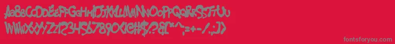 フォントMerseyCowboy – 赤い背景に灰色の文字