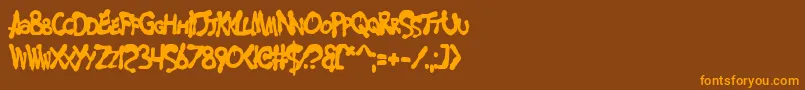 Saiba mais sobre a fonte MerseyCowboy Fonte MerseyCowboy – fontes laranjas em um fundo marrom
