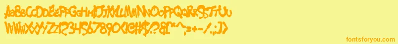 MerseyCowboy Font – Orange Fonts on Yellow Background