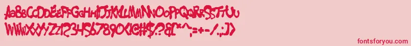MerseyCowboy Font – Red Fonts on Pink Background