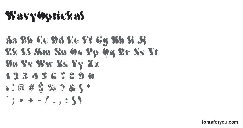 Czcionka WavyOptickal – alfabet, cyfry, specjalne znaki