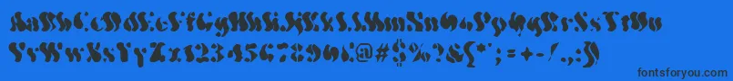 WavyOptickal Font – Black Fonts on Blue Background