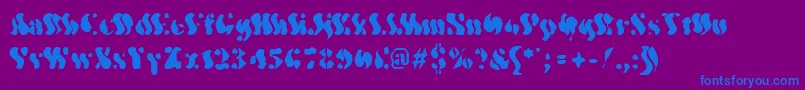 WavyOptickal Font – Blue Fonts on Purple Background