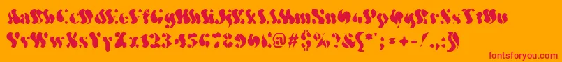 WavyOptickal Font – Red Fonts on Orange Background