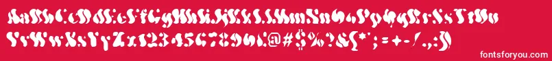 WavyOptickal-Schriftart – Weiße Schriften auf rotem Hintergrund