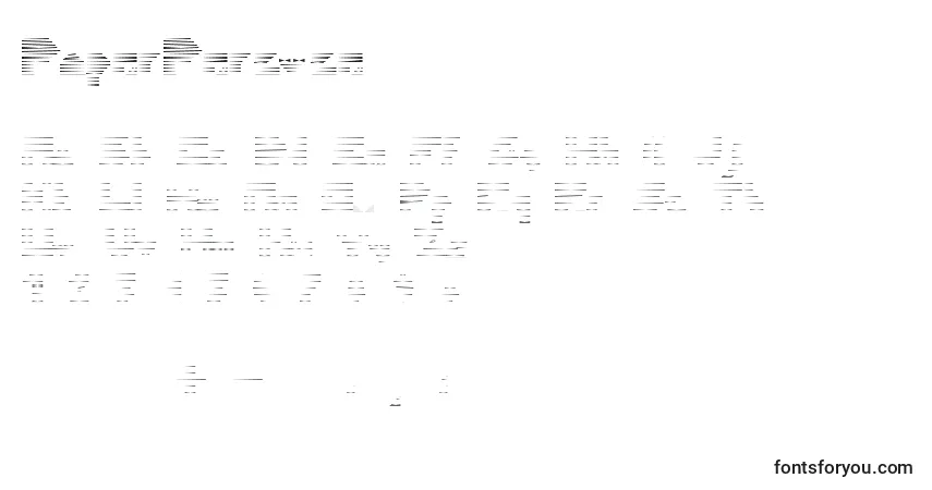 Czcionka PaperPersuse – alfabet, cyfry, specjalne znaki