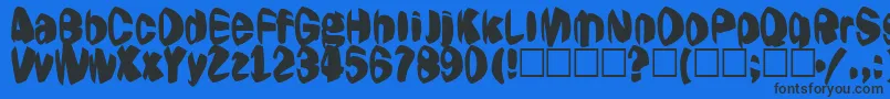 Jestering Font – Black Fonts on Blue Background